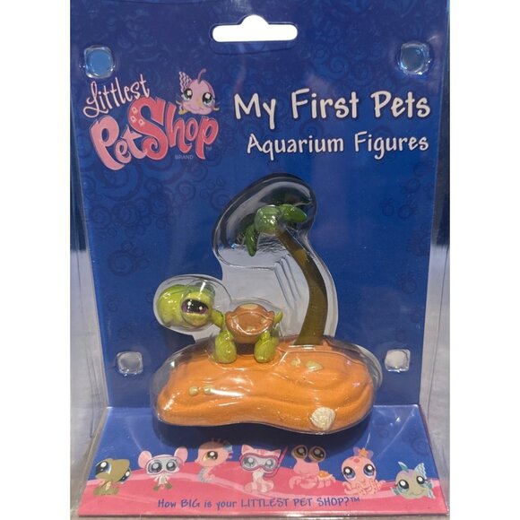 Littlest Pet Shop My First Pets Aquarium Figures Green Turtle & Palm Tree 2008 - Picture 1 of 6